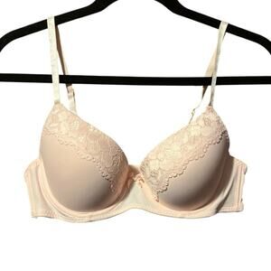 Laura Ashley 36B Pink Lightly Padded Lacy Bra